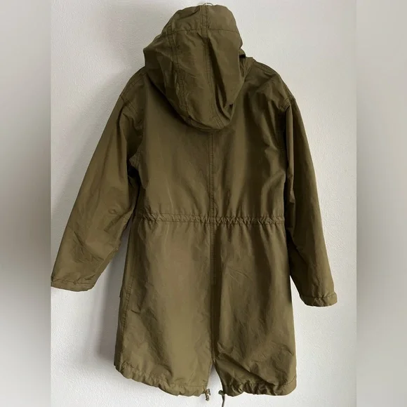 J.Crew Oversized Fishtail Anorak Utility Jacket Military Olive Green Size XS - Picture 2 of 9